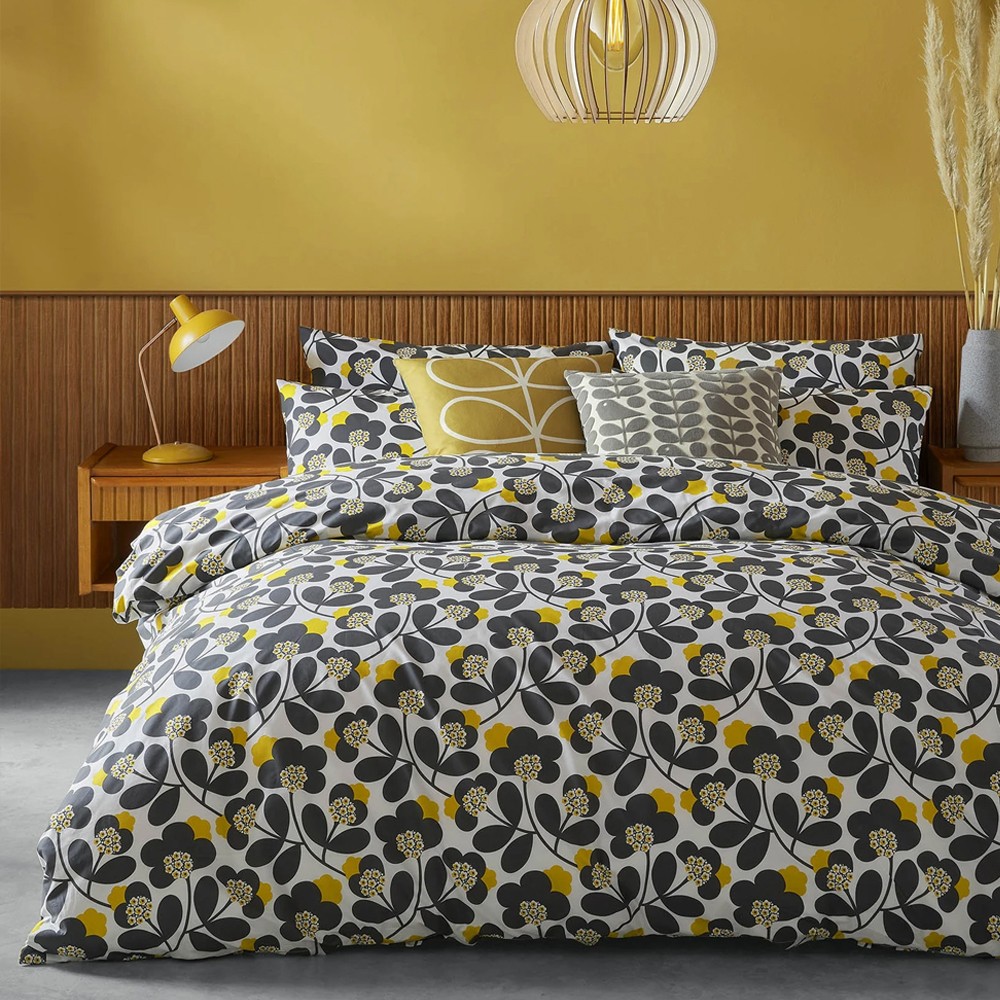Japonica Flower Bedlinen by Orla Kiely Graphite & Dandelion House